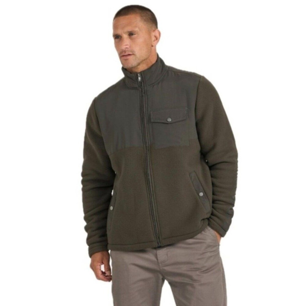 Vuori Men’s Fleet Jacket Dark Olive Full Zip Fleece Jacket Size Large